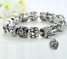 Load image into Gallery viewer, Antique Silver Charm Bangle Bracelet
