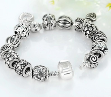 Load image into Gallery viewer, Antique Silver Charm Bangle Bracelet
