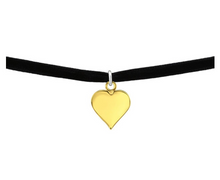 Load image into Gallery viewer, 14K Gold Plated Sterling Silver Heart Choker Necklace
